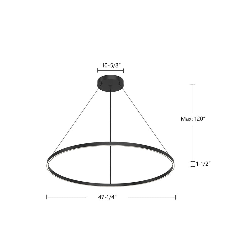 Kuzco Cerchio 48in LED Pendant | White Aluminum and Frosted Silicone Diffuser | Kitchen Island & Dining Room | Model PD87748-WH-UNV-010