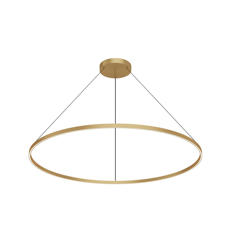 Kuzco Cerchio 60in LED Up/Down Pendant | Brushed Gold Aluminum and Frosted Silicone Diffuser | Kitchen Island & Dining Room | Model PD87760-BG