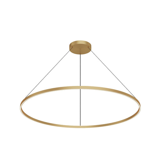 Kuzco Cerchio 60in LED Up/Down Pendant | Brushed Gold Aluminum and Frosted Silicone Diffuser | Kitchen Island & Dining Room | Model PD87760-BG
