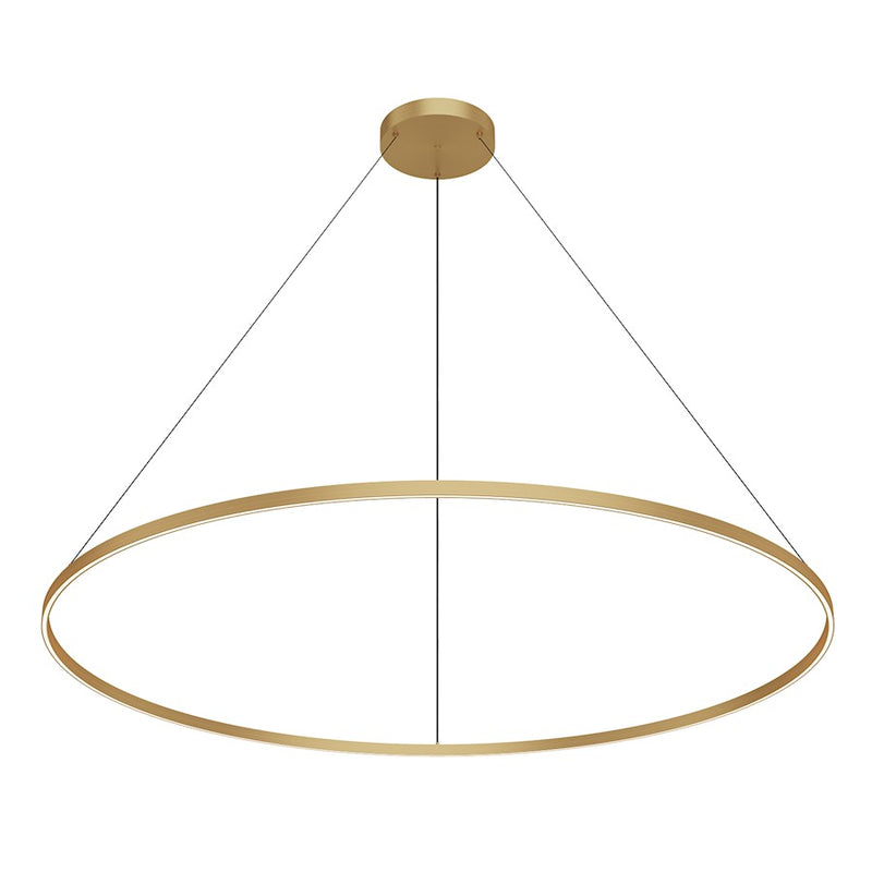 Kuzco Cerchio 72in 1-Light LED Up/Down Pendant | Modern Brushed Gold Aluminum and Frosted Silicone | Kitchen Island & Dining Room | Model PD87772-BG