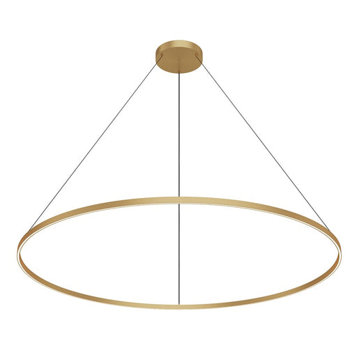 Kuzco Cerchio 72in 1-Light LED Pendant | Brushed Gold Aluminum and Frosted Silicone Diffuser | Dining Room & Living Room | Model PD87772-BG-UNV-010