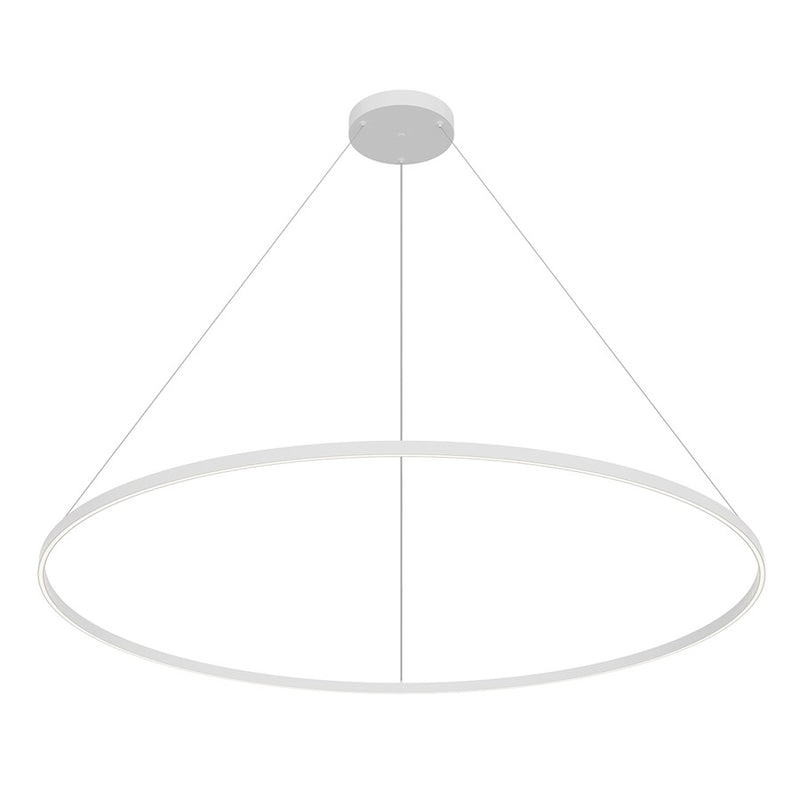 Kuzco Cerchio 72in 1-Light LED Up/Down Pendant | Modern White and Frosted Silicone Diffuser | Kitchen Island & Dining Room | Model PD87772-WH