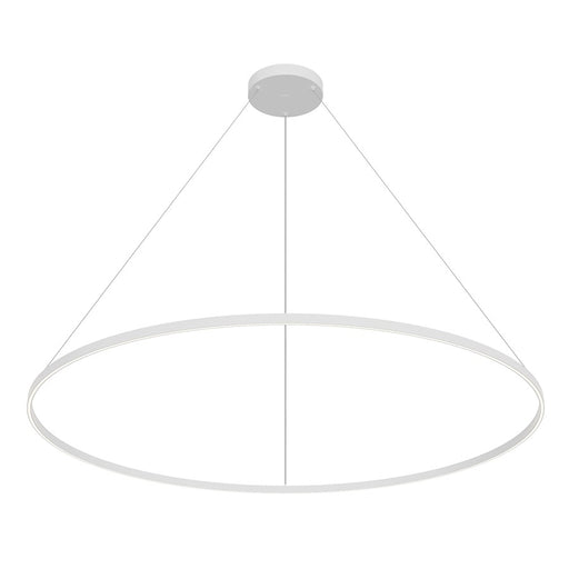 Kuzco Cerchio 72in 1-Light LED Up/Down Pendant | Modern White and Frosted Silicone Diffuser | Kitchen Island & Dining Room | Model PD87772-WH