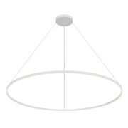 Kuzco Cerchio 72in 1-Light LED Pendant | White Aluminum and Frosted Silicone Diffuser | Kitchen Island & Dining Room | Model PD87772-WH-UNV-010