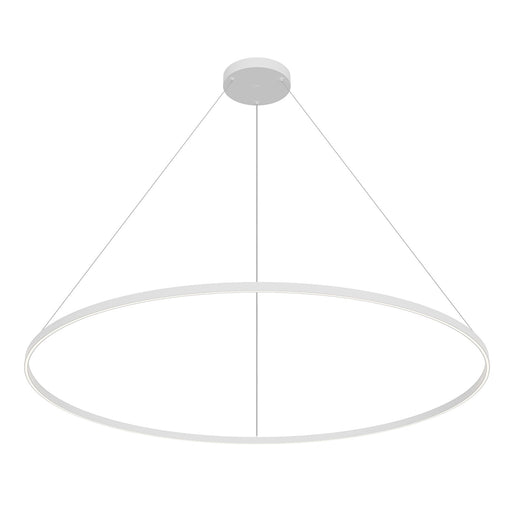 Kuzco Cerchio 72in 1-Light LED Pendant | White Aluminum and Frosted Silicone Diffuser | Kitchen Island & Dining Room | Model PD87772-WH-UNV-010