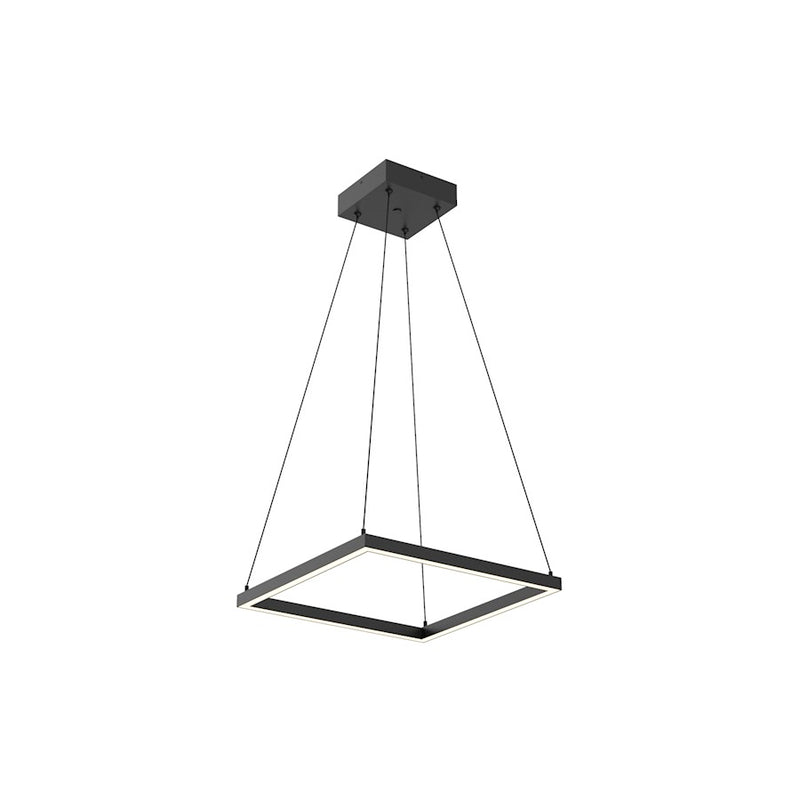 Kuzco Piazza 18in LED Pendant | Black Aluminum Frosted Silicone Diffuser | Kitchen Island & Dining Room | 2810lm 3000K Dimmable | Model PD88118-BK