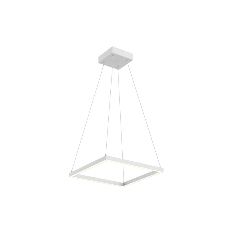 Kuzco Piazza 18in LED Pendant | Modern White Aluminum and Frosted Silicone Diffuser | Kitchen Island & Dining Room | Model PD88118-WH