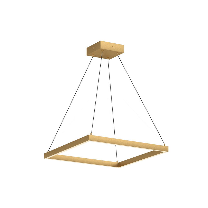 Kuzco Piazza 24in 1-Light LED Pendant | Modern Brushed Gold and Frosted Silicone Diffuser | Kitchen Island & Dining Room | Model PD88124-BG