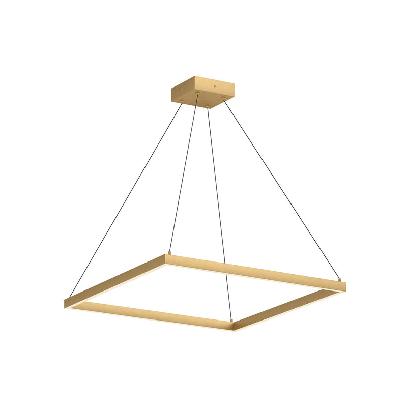 Kuzco Piazza 32in LED Pendant | Brushed Gold Aluminum and Frosted Silicone Diffuser | Kitchen Island & Dining Room | 4700lm 3000K | Model PD88132-BG
