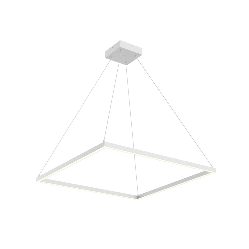 Kuzco Piazza 32in 1-Light LED Pendant | Modern White and Frosted Silicone Diffuser | Kitchen Island & Dining Room | 4700lm 3000K | Model PD88132-WH