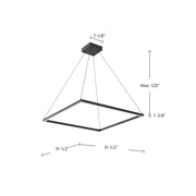 Kuzco Piazza 32in 1-Light LED Pendant | Modern White and Frosted Silicone Diffuser | Kitchen Island & Dining Room | 4700lm 3000K | Model PD88132-WH