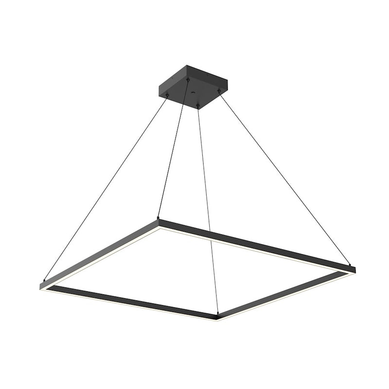 Kuzco Piazza 35in LED Pendant | Modern Black Aluminum and Frosted Silicone Diffuser | Kitchen Island & Dining Room | 5630lm 3000K | Model PD88136-BK