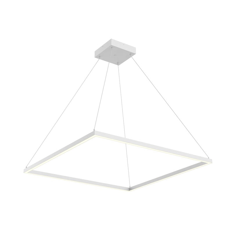 Kuzco Piazza 36in 1-Light LED Pendant | Modern White Aluminum and Frosted Silicone Diffuser | Kitchen Island & Dining Room | Model PD88136-WH