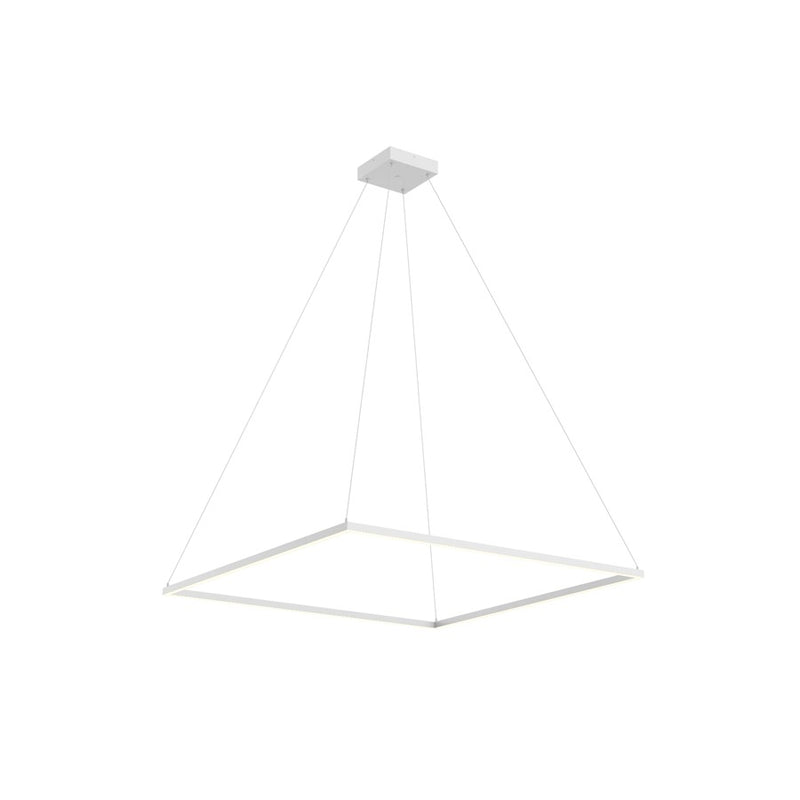 Kuzco Piazza 48in LED Linear Pendant | Modern White Aluminum with Frosted Silicone Diffuser | Kitchen Island & Dining Room | Model PD88148-WH
