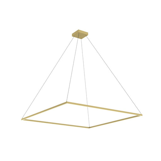 Kuzco Piazza 60in LED Pendant | Brushed Gold Aluminum and Frosted Silicone Diffuser | Kitchen Island & Dining Room | Model PD88160-BG