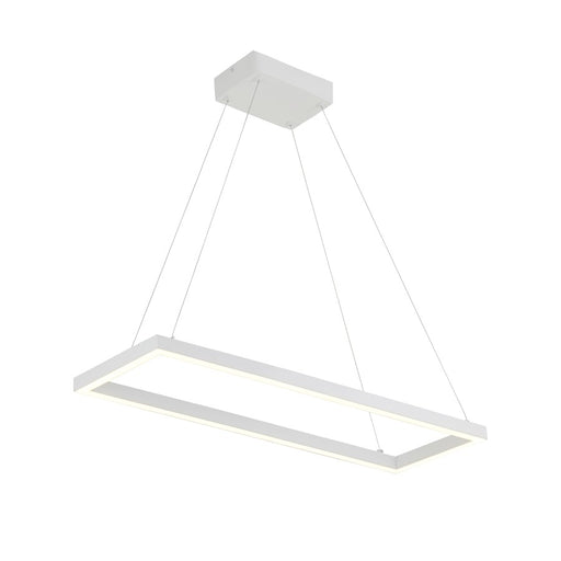 Kuzco Piazza 30in 1-Light LED Pendant | Modern White Aluminum and Frosted Silicone Diffuser | Kitchen Island & Dining Room | Model PD88530-WH