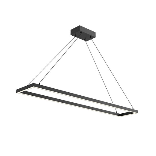 Kuzco Piazza 48in 63W LED Duo Pendant | Modern Black Aluminum and Frosted Silicone Diffuser | Kitchen Island & Dining Room Linear | Model PD88548-BK