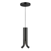 Kuzco Husk 9" LED Pendant, Glossy Black/Stainless Steel Shade - PD89709-GBK
