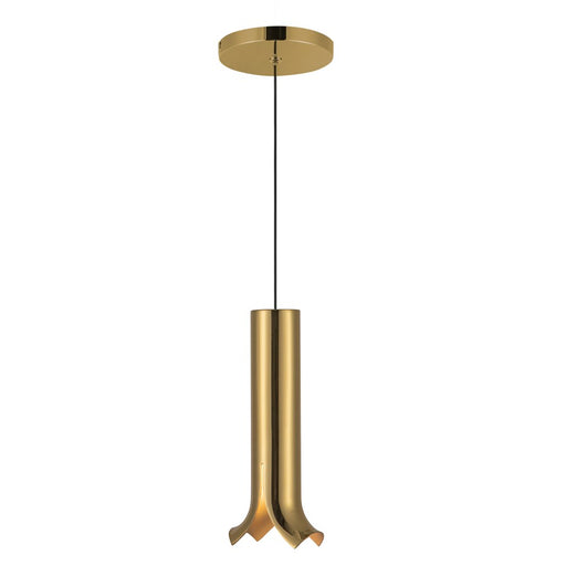 Kuzco Husk 9" LED Pendant, Metallic Brass/Stainless Steel Shade