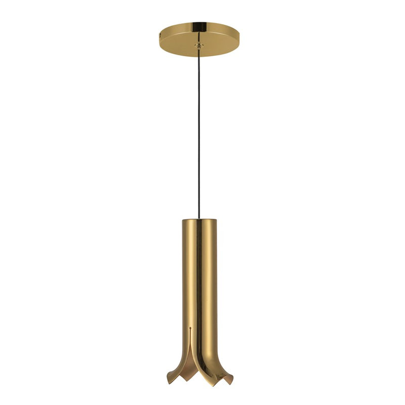 Kuzco Husk 9" LED Pendant, Metallic Brass/Stainless Steel Shade
