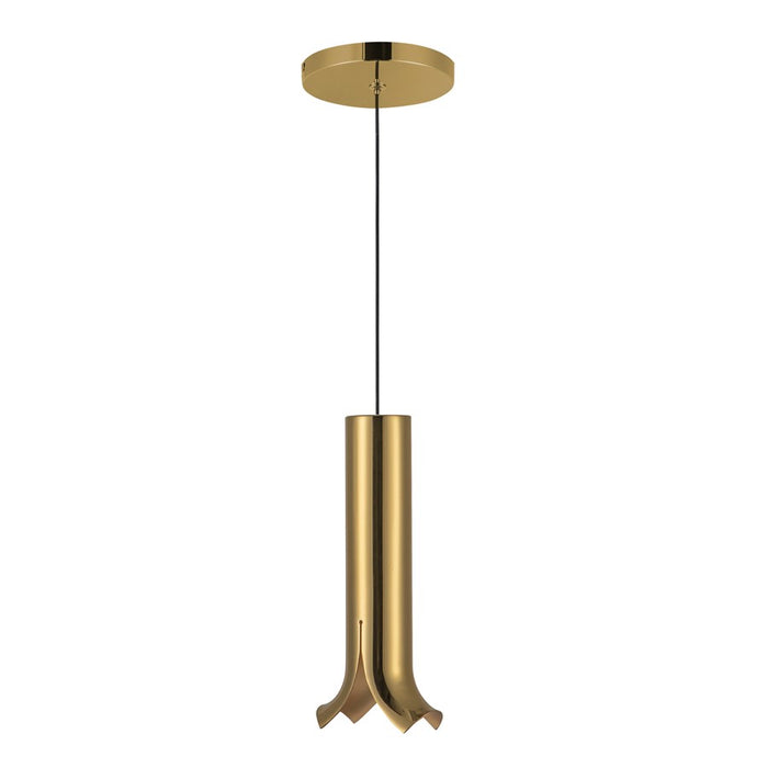 Kuzco Husk 9" LED Pendant, Metallic Brass/Stainless Steel Shade