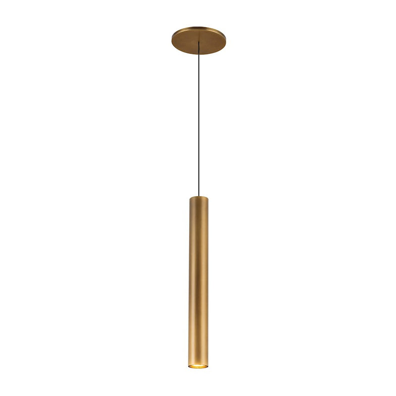 Kuzco Mason 14in 1-Light LED Pendant | Modern Vintage Brass Aluminum and Clear Acrylic | Living Room & Kitchen Island | Model PD90414-VB