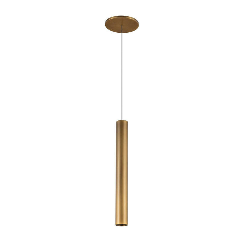 Kuzco Mason 14in 1-Light LED Pendant | Modern Vintage Brass Aluminum and Clear Acrylic | Living Room & Kitchen Island | Model PD90414-VB