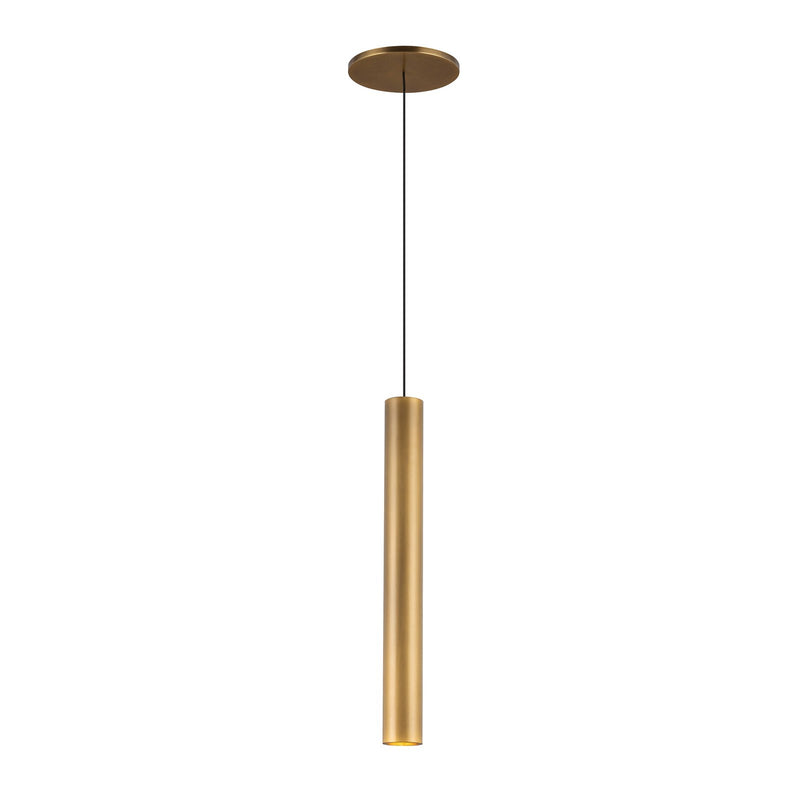Kuzco Mason 14in 1-Light LED Pendant | Modern Vintage Brass Aluminum and Clear Acrylic | Living Room & Kitchen Island | Model PD90414-VB