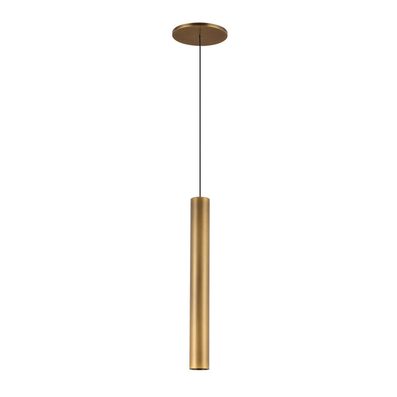 Kuzco Mason 14in 1-Light LED Pendant | Modern Vintage Brass Aluminum and Clear Acrylic | Living Room & Kitchen Island | Model PD90414-VB