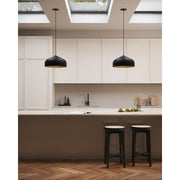 Kuzco Helena 17in 1-Light LED Pendant | Modern Black and Gold Metal with White Acrylic Diffuser | Kitchen Island & Dining Room | Model PD9117-BK-GD