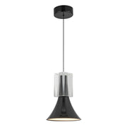 Kuzco Floe 8" LED Pendant, Glossy Black/Clear Crystal/Steel - PD94108-GBK-CC-UNV
