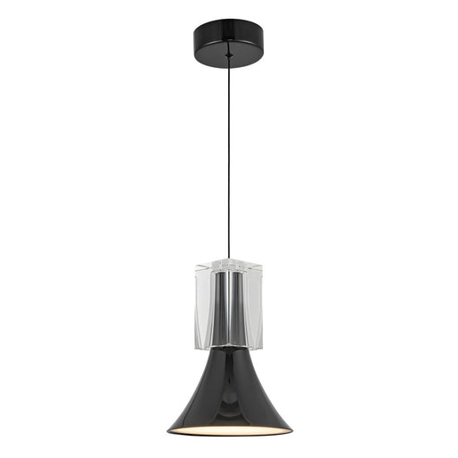 Kuzco Floe 8" LED Pendant, Glossy Black/Clear Crystal/Steel - PD94108-GBK-CC-UNV