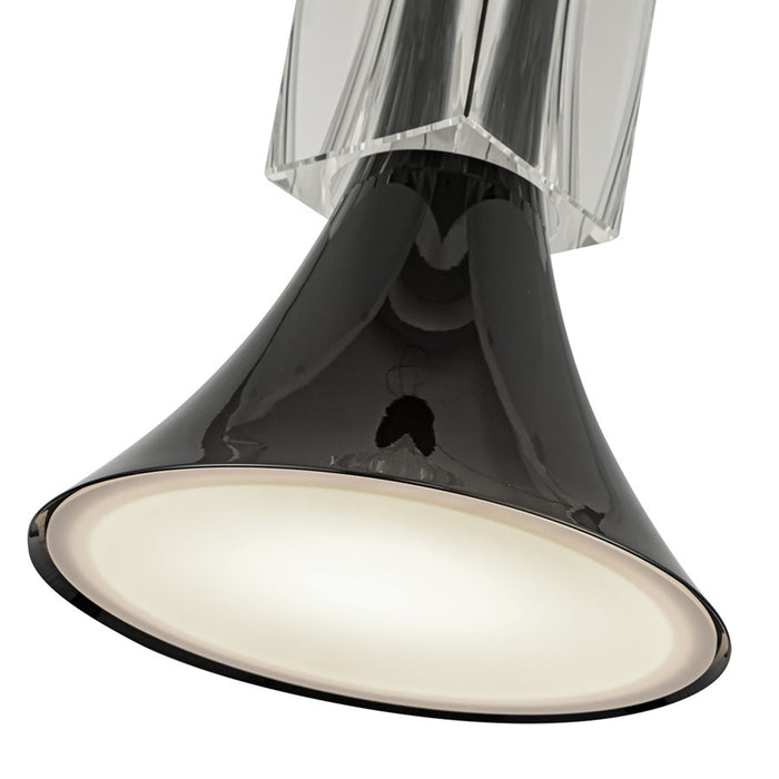 Kuzco Floe 8" LED Pendant, Glossy Black/Clear Crystal/Steel