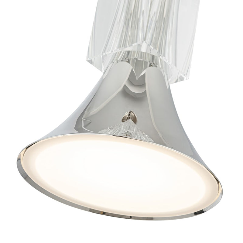 Kuzco Floe 8" LED Pendant, Nickel/Clear Crystal/Steel