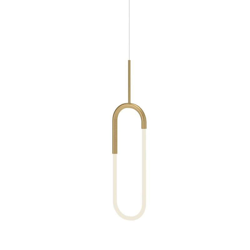Kuzco Huron 8in 1-Light LED Pendant | Modern Brushed Gold and Frosted Acrylic | Kitchen Island & Dining Room | 1100lm 3000K 90CRI | Model PD95108-BG