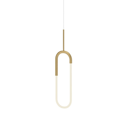 Kuzco Huron 8in 1-Light LED Pendant | Modern Brushed Gold and Frosted Acrylic | Kitchen Island & Dining Room | 1100lm 3000K 90CRI | Model PD95108-BG