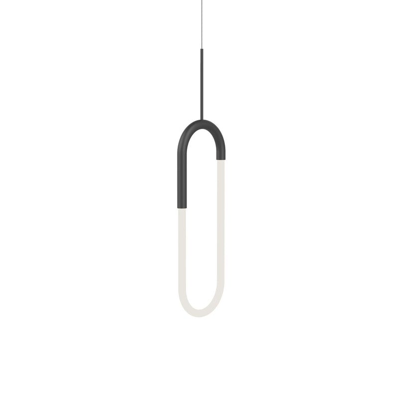 Kuzco Huron 8in 1-Light LED Pendant | Black Steel and Frosted Acrylic Tube | Kitchen Island & Dining Room | 1100lm 3000K 90CRI | Model PD95108-BK