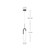 Kuzco Huron 8in 1-Light LED Pendant | Black Steel and Frosted Acrylic Tube | Kitchen Island & Dining Room | 1100lm 3000K 90CRI | Model PD95108-BK