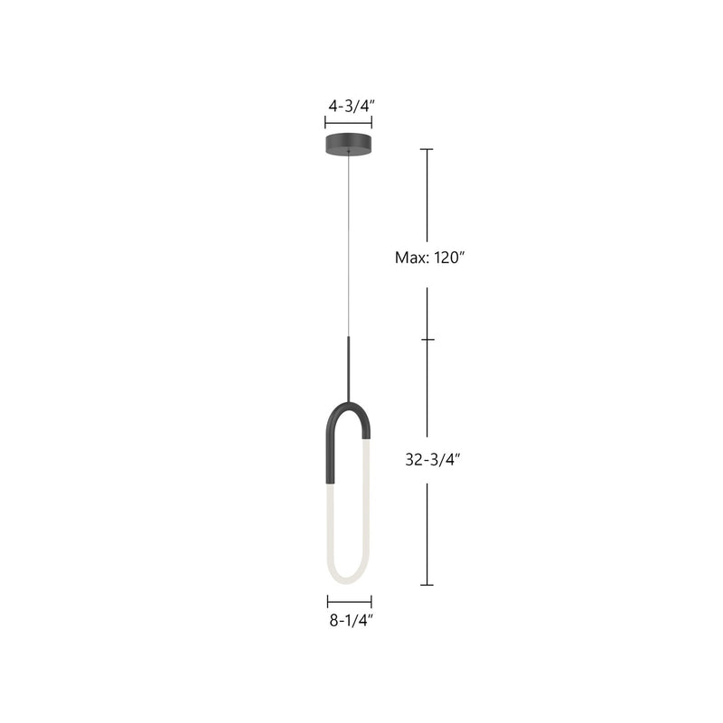 Kuzco Huron 8in 1-Light LED Pendant | Black Steel and Frosted Acrylic Tube | Kitchen Island & Dining Room | 1100lm 3000K 90CRI | Model PD95108-BK
