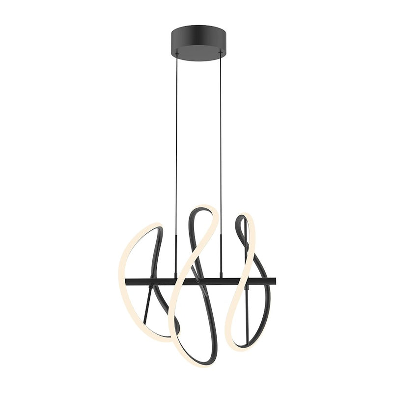 Kuzco Collide 16in 1-Light LED Pendant | Modern Black Aluminum and White Silicone | Kitchen Island & Dining Room | 3900lm 3000K | Model PD96416-BK