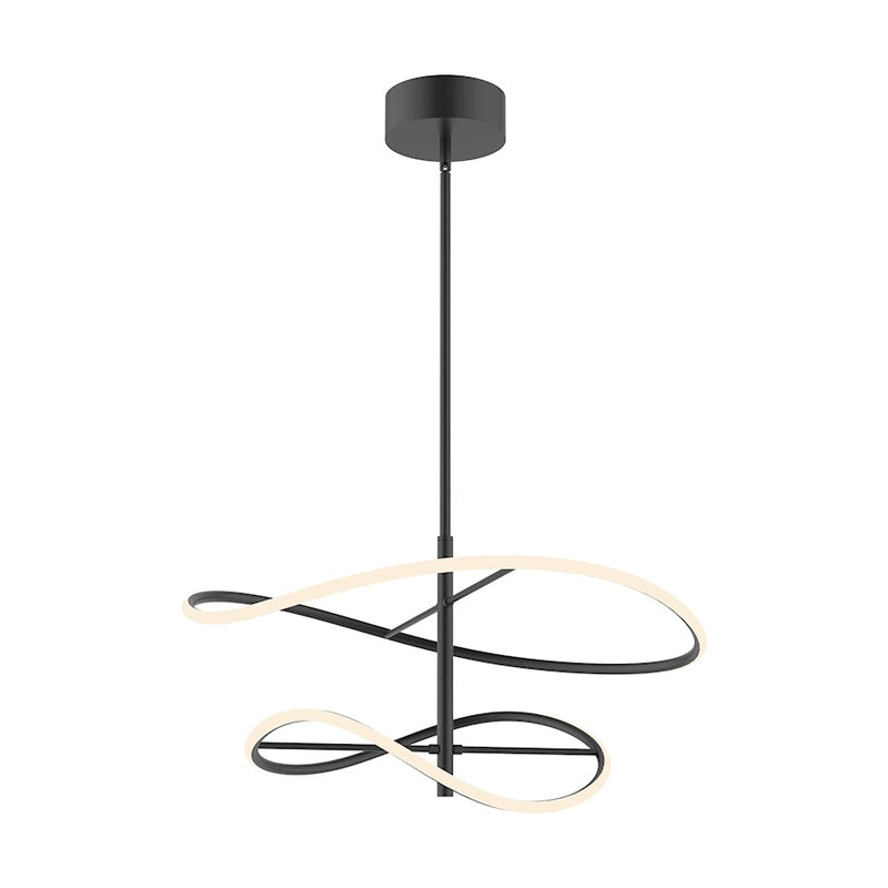 Kuzco Collide 24in LED Pendant | Black Aluminum and White Silicone Diffuser | Dining Room & Kitchen Island | Model PD96424-BK