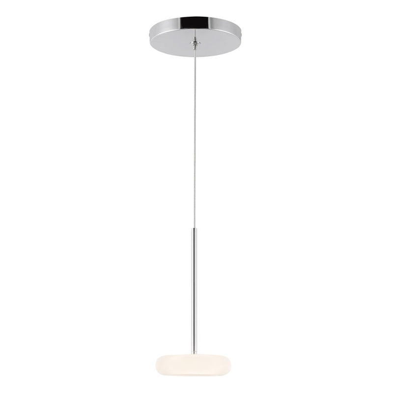 Kuzco Stephord 4" LED Pendant, Chrome/Frosted Glass