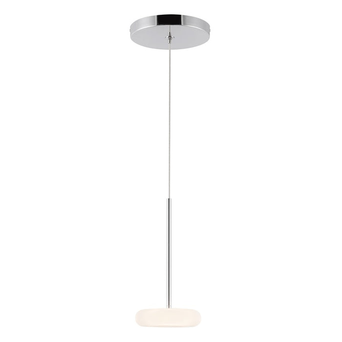Kuzco Stephord 4" LED Pendant, Chrome/Frosted Glass
