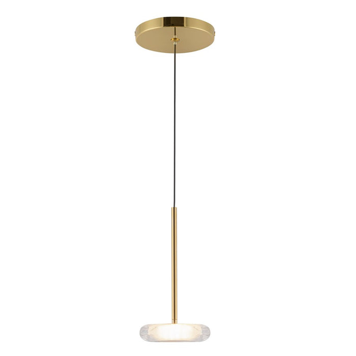 Kuzco Stephord 4" LED Pendant, Metallic Brass/Clear Glass