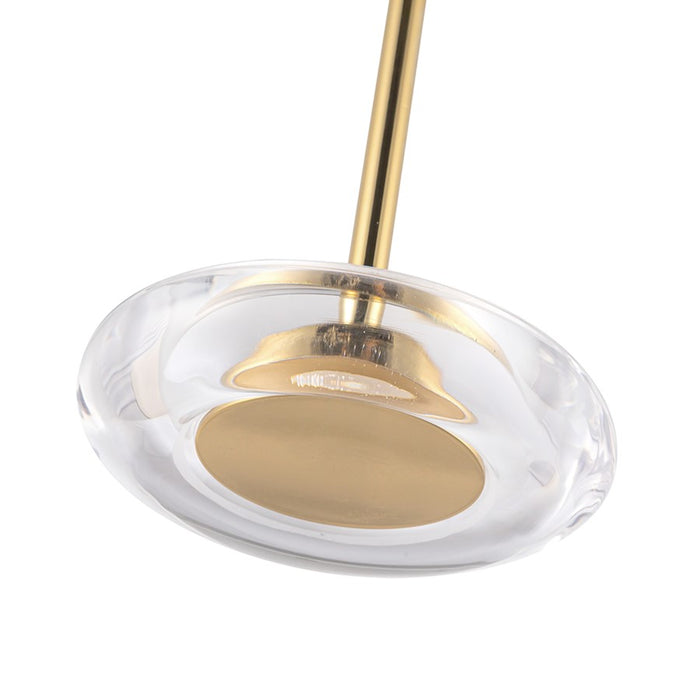 Kuzco Stephord 4" LED Pendant, Metallic Brass/Clear Glass