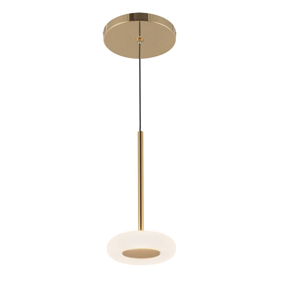 Kuzco Stephord 4" LED Pendant, Metallic Brass/Frosted Glass - PD97204-MRB-FR