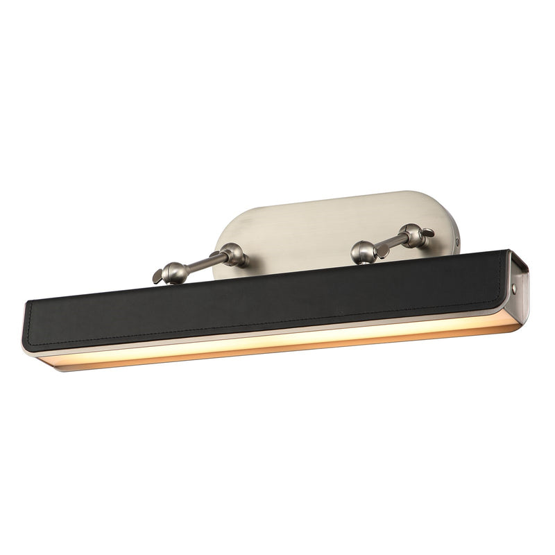 Kuzco Alora Valise 20in 1-Light LED Picture Light | Aged Nickel and Tuxedo Leather | Art Gallery & Living Room Accent | Model PL307919ANTL