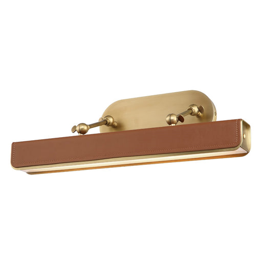 Alora Valise 20in 1-Light LED Picture Light | Vintage Brass and Cognac Leather | Art Gallery & Hallway Accent | 20 x 2 x 10 in | Model PL307919VBCL