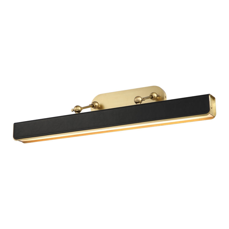 Kuzco Valise Picture 32in LED Picture Light | Vintage Brass and Tuxedo Leather | Art Gallery & Hallway Accent | Model PL307931VBTL