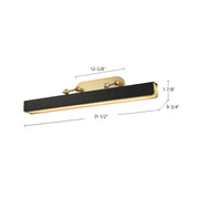 Kuzco Valise Picture 32in LED Picture Light | Vintage Brass and Tuxedo Leather | Art Gallery & Hallway Accent | Model PL307931VBTL